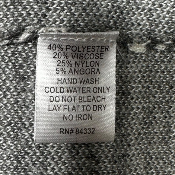 Rebecca Elliot Women’s Cardigan Sweater Small Gray White Aztec Tribal Open Front - Picture 7 of 8